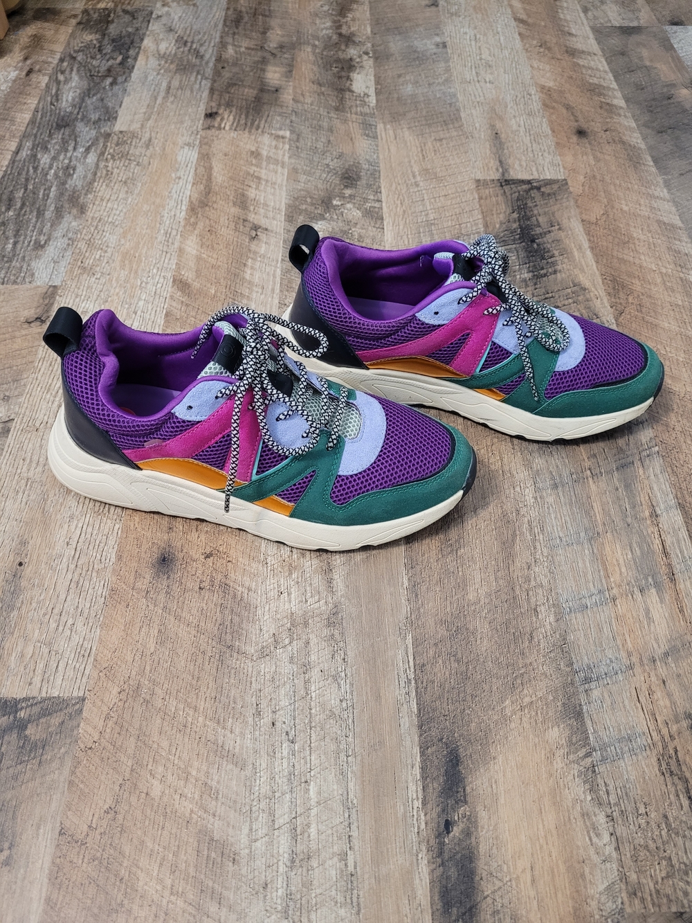 Posh Purple Multi Color Mesh Lace-Up Sneakers